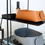 JINSERTA PU Leather Folding Tray Jewelry Display Plate Cosmetic Organizer Desk Keys Coins Wallet Sundries Decor Tay S