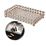 Gold Perfume Mirror Vanity Tray Dresser Oreding Decorative MirroveD Tray Jewelry Perfume Makeup Organizer