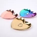 Metal Storage Tray Gold Silver Oval Dessert Fruit Plate Small Items Jewelry Display Tray Decoration Snack Plates