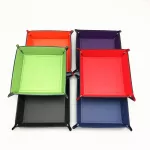 PU Leather Foldable Storage Box Square for Table Games Key Wallet Coin Box Tray Desk Storage Supplies Box Tray Decor