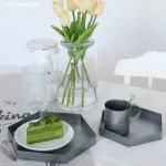 Silver Tray Hexagon Jewelry Storage Tray Plate Desk Desk Dessert Dessert Tray