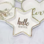 Nordic Mini Heart Shape Ceramic Jewelry Dish Porcelain Plate Handpainted Storage Dish Decorative Tray Table Saucs