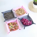 Foldable Storage Box Pu Leather Square for Dice Table Games Key Wallet Coin Box Tray Desk Storages Tray Storage Baskets