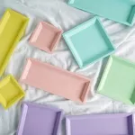 Scandinavian Wooden Macaron Polygonal Desk Combination Storage Geometrical Wooden Dessert Plate