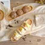 Rubber Wood Round Japanse Dinner Plate Rectangle Service