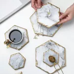 Marble Storage Tray Retro Jewelry Display Plate Cosmetic Organizer Food Container Tea Coffee Milk Serving Tay S