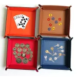 Foldable Storage Box Pu Leather Square for Dice Table Games Key Wallet Coin Box Tray Desk Storage Box Tays Decor