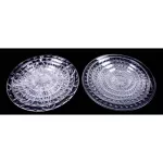 Multiple Sizes Round Transparent Acrylic Plate for Cake Delicate Lace Plate Dish Fruit for KTV Multifunction Home