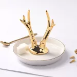 Nordic Ceramic Jewelry Key Tray Organizer Neckle Ring Display Plate Rabbit Flamingo Storage Cactus ATEK HOLDER
