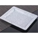 Silver Gold Plastic Small Towel Snack Dessert Try Hotel Restaurant Napkin Tissue Plate Dish Acrylic Dish Table Ware Saurcer