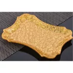 Silver Gold Plastic Small Towel Snack Dessert Try Hotel Restaurant Napkin Tissue Plate Dish Acrylic Dish Table Ware Saurcer