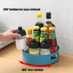 360 Rotating Tray Kitchen Storage Continers for Spice Jar Snack Food Tray Bathroom Storage Box Non Slip Cosmetics Organizer