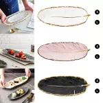 Ceramic Tray Leaf Shape Tableware Plate for Ring Cosmetic Party Decoration