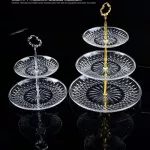 European Three-Layer Plastic Plate Wedding Party Storage Stand Fruits Snack Food Plate Holder Rack Vanity Tray