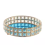 25cm Rhinestone Crystal Cosmetics Storage Home Dessert Holder Snack Candy Fruit Dish