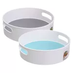 New Serving Tray Platter Rotating Storage Tray Cosmetic Food Cutlery Organizer Divider Food Preservation Rolling Traying