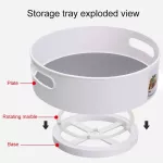 New Serving Tray Platter Rotating Storage Tray Cosmetic Food Cutlery Organizer Divider Food Preservation Rolling Traying
