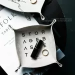 Nordic Leather Desk Storage Keys Coins Holder Storage Box Sundries Square Plate Home Office Table Desk Folding Dishes