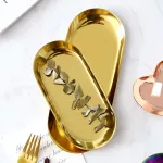 Rose Golded Metal Storage Trays Nordic Luxurious Jewelry Display Serving Tray Food Fruit Wedding Decoration Plate