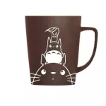 TOTORO Theme Milk / Coffee Mugs with Cover and Spoon Pure Color Mugs Cup Kitchen Tool