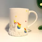 3d Stereo Unicorn Ceramic Mug Creative Animal Handle Coffee Cup Taza Unicornio Travel Coffee Mug Pink Cartoon Couple Coffee Cup
