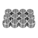 8 PCS /12 PCS Magnetic Spice Jar Set Stainless Steel Spice Tins Spice Storage Container Pepper Seasoning Sprays Tools
