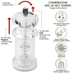 Konco Acrylic Pepper Spice Shaker Salt Pepper Mill Manual Spice Grinder Salt and Peppers Grinder Kitchen Gadget