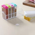 Transparent Spice Jar Set Salt Pepper Seasoning Bottle Colorful Lid Kitchen Cruet Storage Container