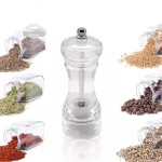 Konco Acrylic Pepper Spice Shaker Salt Pepper Mill Manual Spice Grinder Salt and Peppers Grinder Kitchen Gadget