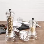 Konco Acrylic Pepper Spice Shaker Salt Pepper Mill Manual Spice Grinder Salt and Peppers Grinder Kitchen Gadget