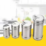 Stainless Steel Seasoning Pepper Spice Salt Shaker Rotating Lid Seasoning Pot Kitchen Cooking Barbecue Tools