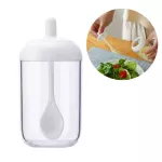 Plastic Seasoning Rack Jar Spice Pots Salt Tins Spice Storage Container Pepper Seasoning Kitchen Jar with Spoon Kitchen Supplies