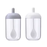Plastic Seasoning Rack Jar Spice Pots Salt Tins Spice Storage Container Pepper Seasoning Kitchen Jar with Spoon Kitchen Supplies