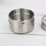 New Magnetic Spice Jars Stainless Steel Cans Spice Jars With Transparent Lid Labels Seasoning Pepper Spices Storage Box