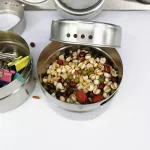 New Magnetic Spice Jars Stainless Steel Cans Spice Jars With Transparent Lid Labels Seasoning Pepper Spices Storage Box