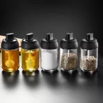 250ml Glass Pepper Cruet Bottle Household SPOON COVER GLASTURE-PROOF Transparent Condiment Jar Kitchen Accessories