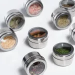 Spice Organizer Especieros Para Cocina Kruidenpotjes Salt and Pepper Jar Kruidenrek Set Seasoning Rack Stickers Shakers Label