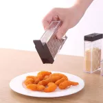 6PCS/Set Kitchen Transparent Seasoning Box Spice Jar Rack Salt and Pepper Sprayer Contains Kitchen Spice Storage Bottle