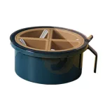 Round Four Grid Seasoning Container Box Spice Jars With Lid Salt And Pepper Shakers Spice Tins Rack Kitchen Canister Sets