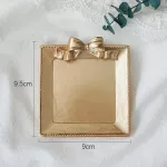 Creative Resin Plate Lovely Retro Gold Bow-Knot Pattern Dessert Fruit Cake Plates Storage Home Decoration