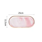 1PC Nordic Creative Ceative Ceramic Marble Storage Oval Jewelry Organizer Food Dessert Desk Desk Desk Decorative Holder