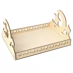 4 Wooden Artistic Eid Mubarak Party Serving Tableware Tray Display Wood Display Dish Fruits Platter Snacks Plate Desserts