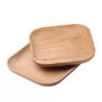 Innovative Wooden Platter Tray Round Square Small Plate Wood Baking Tools