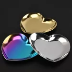 Nordic Home Decoration Accessories Serving Tray Metal Heart-Shaped Ring Necklace Jewelry Storage Organizer