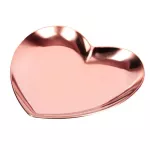 Love Heart Shaped Stainless Steel Organizer Ring Earrings Necklace Jewelry Storage Display Tray Home Decoration Accessories