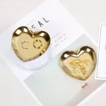 Love Heart Shaped Stainless Steel Organizer Ring Earrings Necklace Jewelry Storage Display Tray Home Decoration Accessories
