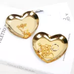 Love Heart Shaped Stainless Steel Organizer Ring Earrings Necklace Jewelry Storage Display Tray Home Decoration Accessories