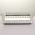 1PC Rectangle European Style Mirrored Vanity Makeup Jewelry Trinket Perfume Tray Organizer Decorative Traray