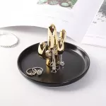 Nordic Ceramic Jewelry Key Tray Organizer Neckle Ring Display Plate Rabbit Flamingo Storage Cactus ATEK HOLDER