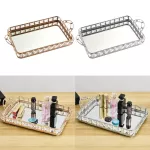 1PC Rectangle European Style Mirrored Vanity Makeup Jewelry Trinket Perfume Tray Organizer Decorative Traray